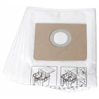 This 1-ply fleece vacuum bag is designed for dry pickup in Fein shop vacuums. It captures fine dust and coarse particles during construction, woodworking, or general maintenance tasks. The bag is a standard replacement filter bag for routine debris collection