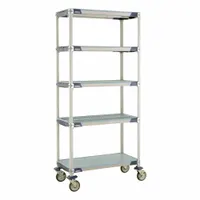 METRO Utility Cart: 38 in x 20 in, 79 in Overall Ht, 5 Shelves, Antimicrobial/Corrosion-Resistant (MPN 5X337EGX3)