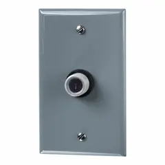 Flush-mounted photocell for automatic dusk-to-dawn lighting control. SPST switch rated for 120-277V AC. In-wall mounting with 3/8-inch stem diameter. Includes wall plate.