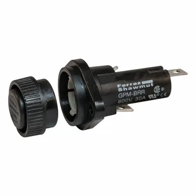 MERSEN GPM-BRR Panel Mount Fuse Holder, 1 Pole, 30 A, 600 V AC, Class CC - Fuse Holders for Cylindrical Fuses
