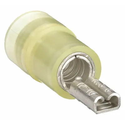 OEM Wire Disconnect: Female Socket, Yellow, Nylon, Partial Coverage - Partially Insulated Quick Disconnects