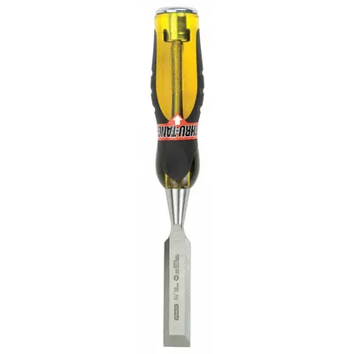 STANLEY Short Blade Chisel: Plastic, 9 in Overall Lg, 3/4 in Wd - Wood Chisels