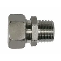 This steel compression fitting from the D2404 series connects 6 mm OD tubing to 2 mm OD tubing with a 1/8 in pipe size. The flareless bite-type design provides a rigid, leak-proof seal in hydraulic and pneumatic systems. Suitable for industrial fluid power circuits