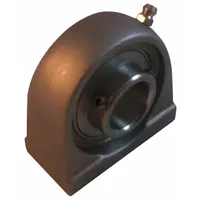 Stainless steel tapped-base pillow block ball bearing with 3/4 in bore diameter and M8 mounting bolt size. Designed for food-grade applications requiring corrosion resistance and washdown capability. Suitable for use in sanitary processing environments such as food, beverage, and pharmaceutical conveyors