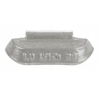 Clip-on wheel weight for balancing steel rims on medium-duty trucks. Made of coated zinc, 3 oz, Type LT1. Attaches securely to the rim flange