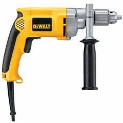 This corded pistol-grip drill delivers 1000 RPM no-load speed with an 8.5 A motor. The keyed chuck provides secure bit retention for drilling in metal, wood, and masonry. Weighing 4.2 lb, it is suited for continuous-duty tasks in construction and fabrication.