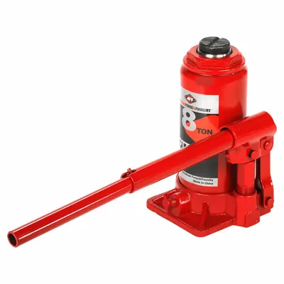 AMERICAN FORGE & FOUNDRY Bottle Jack: Steel, Mechanical, 8 ton Load Capacity - High-Clearance Bottle Jacks