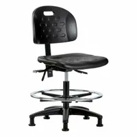 Ergonomic Chair: Polyurethane, Armless, Ht Range 19 3/4 in to 27 1/2 in, 18 in Seat Wd, 0 Casters (MPN BR-HPMBCH-RG-T1-A0-CF-RG-BLK)