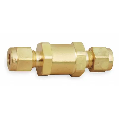 Parker Instrumentation Check Valve: For Fluids/Gas Media, Poppet, Inline Valve Body - Brass Inline Poppet Check Valves