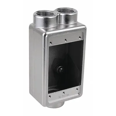 CALBRITE Electrical Box: Stainless Steel, Rectangular, 1 Gangs, 3/4 in Hub Size - Stainless Steel Weatherproof Electrical Boxes