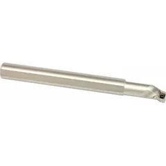Left-hand indexable boring bar with positive rake geometry for internal turning operations. Designed for precision boring of holes in metal workpieces. Accepts indexable inserts for efficient material removal.