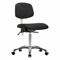Cleanroom Task Chair: Vinyl, Armless, Ht Range 21 1/2 in to 29 in, 18 1/2 in Seat Wd, 17 in Seat Dp (MPN BR-NCR-VMBCH-CR-T1-A0-NF-CC-8540)