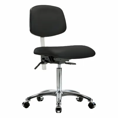 OEM Cleanroom Task Chair: Vinyl, Armless, Ht Range 21 1/2 in to 29 in, 18 1/2 in Seat Wd - Vinyl Cleanroom Chairs