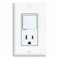 Combination Switch/Outlet: Rocker Switch, 5-15R, White, 120V AC, 15 A (MPN 5645-W)