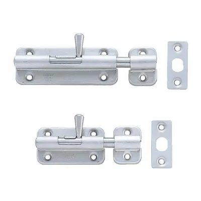 SUGATSUNE BLS-60 Barrel Bolt Door Bolt, 1 5/8 in Ht, 3 3/8 in Wd, 13/16 in Lg - Door Bolts