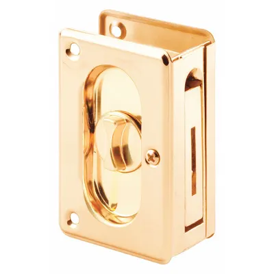 PRIME-LINE Combination Tray and Edge Pull: Unthreaded Holes, Brass, Gold - Pocket Door Pull Handle