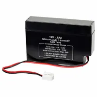 APPROVED VENDOR Sealed Lead Acid Battery: 12V DC, 800 mAh Capacity, 2.44 in Ht, 3.78 in Wd, ABS
