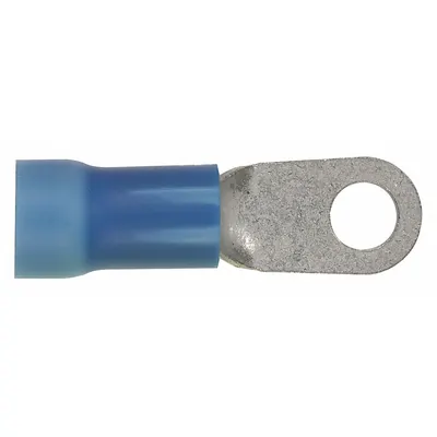 PANDUIT Ring Terminal: Blue, Vinyl Insulation, 1/4 in Stud Size, 6 AWG to 6 AWG Wire Sizes - Insulated Ring Terminals