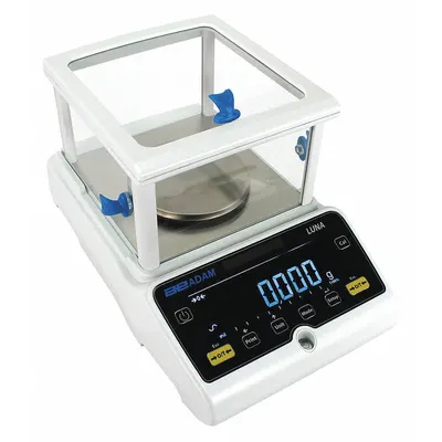 ADAM EQUIPMENT Compact Bench Scale: 820 g Capacity, 0.001 g Readability, 0.001 g Repeatability - Precision Lab Balances