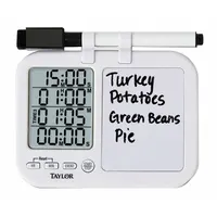 TAYLOR Digital Timer with Whiteboard: (4) Unique Alarm Tones/Memory Recall/Stand with Magnet, LCD (MPN 5849)