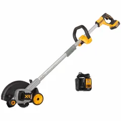 This battery-powered lawn edger features a brushless motor and a 30-inch straight shaft. It is powered by a 4.0 Ah battery and provides a 2-inch cutting depth. Suitable for edging along lawns, driveways, and walkways in residential and light commercial settings.