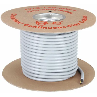 CHAINFLEX Control Cable: 14 AWG, 7 Conductors, 100 ft, PUR Jacket - Continuous Flexing Control Cables