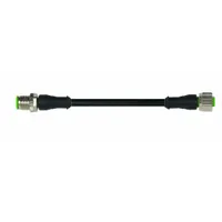 Cordset: M12 Male Straight X M12 Female Straight, 4 Pins, Black, PUR, 5 m Cable Lg, 22 AWG Wire Size (MPN 7000-40021-6340500)