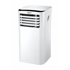 This light-duty portable air conditioner provides 10,000 BtuH of cooling capacity for indoor spaces. It operates on 115V AC and includes an air filter. Suitable for spot cooling in rooms such as offices, server rooms, or small workshops.