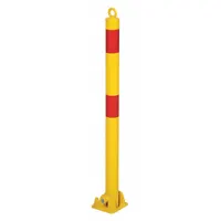 Fold-Down Bollard: Bolt-On, 35 1/2 in Install Ht, 2 1/2 in Dia, Carbon Steel, Yellow (MPN PARK-P-60-FD)