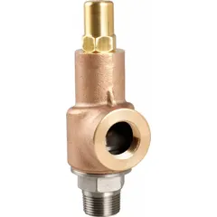 This AQUATROL pressure relief valve is for non-code air, inert gas, and liquid systems. It features a bronze body with 1 1/4 in MNPT x 1 1/4 in FNPT connections and a maximum operating pressure of 200 psi. The valve automatically opens at set pressure to protect equipment in industrial piping, compressors, and hydraulic circuits.
