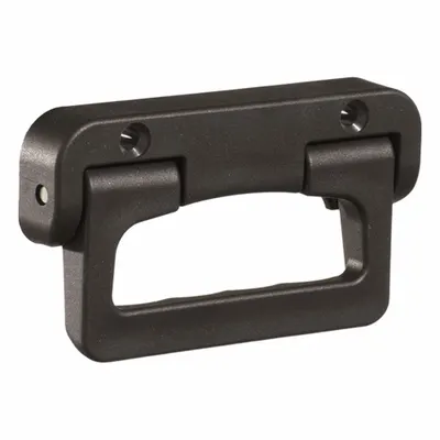 ELESA Load-Rated Folding Pull Handle, Black Plastic, 80 mm Centers, M6 Screws - Load-Rated Folding Pull Handles