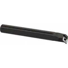 This indexable boring bar features a negative rake geometry and right-hand orientation, designed for internal turning operations such as enlarging holes, creating precise internal diameters, and finishing bores in metalworking.