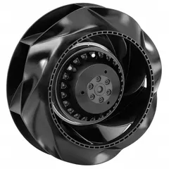 Motorized impeller with permanent split capacitor design for 230V AC operation. Provides 543 cfm airflow at 0.000 in static pressure. Universal mounting orientation supports flexible installation in HVAC and ventilation equipment.
