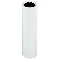 WESTWARD Socket: SAE, 3/8 in Drive Size, 1/4 in Socket Size, 12-Point, Deep, Chrome, Socket