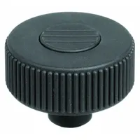 Hand Knob: Knurled, Plastic w/ SS Thread, 1/4"-20 Thread, 10 mm Thread Lg, 40 mm Dia, Gray (MPN K0261.21A2)