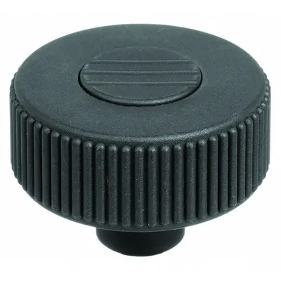 KIPP Hand Knob: Knurled, Plastic w/ SS Thread, 1/4"-20 Thread, 10 mm Thread Lg - Knurled Knobs with Threaded Hole