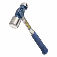 This standard ball-peen hammer features a forged steel head with a 24 oz weight and 1 3/8 in face diameter. The 14 in overall length and plain steel grip provide control for metalworking tasks such as shaping, chiseling, and riveting