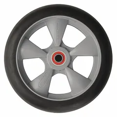 Replacement wheel for Magliner hand trucks, featuring an interlocked microcellular foam construction. Measures 10 inches in overall height and 2 inches in width, with a 250 lb load capacity. Suitable for restoring mobility to compatible hand trucks in material handling applications.