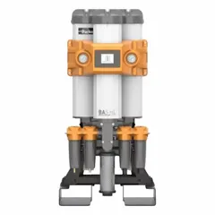 7-stage compressed breathing air purifier with 1/2 in NPT connection, IP55 enclosure, operating temperature range 41°F to 95°F, and pressure range 58 psig to 232 psig. Designed to remove contaminants from compressed air systems for applications requiring breathable air.
