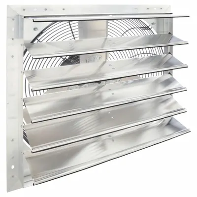 DAYTON Shutter Mount Exhaust Fan: 24 in Blade, 1 Speed, 1/3 hp, Totally Enclosed Air Over - Standard Shutter-Mount Exhaust Fans