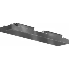 This air supply plenum is constructed from stainless steel and measures 144 inches in length. It is designed for use with commercial kitchen hoods to deliver conditioned air, helping maintain ventilation balance and improve kitchen comfort.