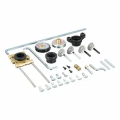 This plasma cutting guide kit is designed for straight line cutting with SL100/SL60 Series torches. It provides a guided track to assist in producing clean, accurate cuts on metal plates in fabrication and repair applications.