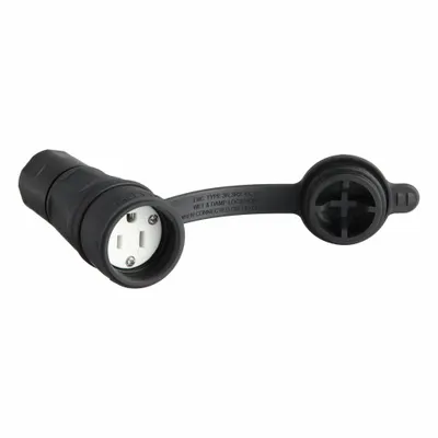 HUBBELL HBL15W47BK Watertight Straight Blade Connector - Watertight Connectors