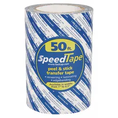 Permanent double-sided film tape with acrylic adhesive and polyester film backing. 5.5 mil thickness, 6 1/2 in width, 16 5/8 yd length. Used for mounting, splicing, and bonding in industrial applications.