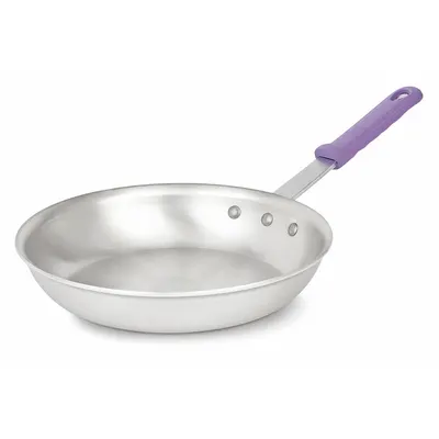 VOLLRATH Fry Pan: 10 in Top Dia, Aluminum, Silver, Silicone, NSF Certified, Natural - Non-Stick Frying Pans