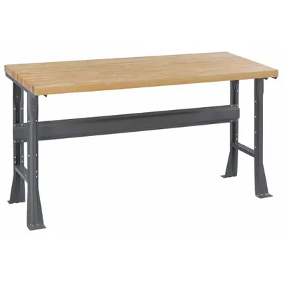 TENNSCO Workbench: Fixed Ht, Laminated Hardwood Butcher Block, 60 in x 36 in - Open-Base Workstations
