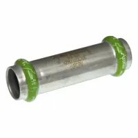 Press-fit x press-fit coupling for joining two 1-inch pipes in potable water systems. Stainless steel construction with EPDM seal. Part of the APOLLO SmartPress series. Suitable for commercial and industrial water supply applications