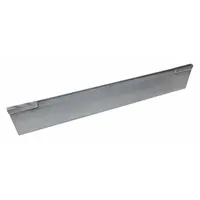 Cut-off blade with V-groove tip and zinc coating, featuring two cutting ends. Overall height 11/16 in, overall length 5 in. Used for cutoff and grooving operations on lathes and CNC machines
