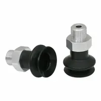SCHMALZ Vacuum Pad Assembly: 1.5 Folds, G1/8 in, 21 mm Pad Dia, NBR, 55 A, Black, 21.2 mm Pad Ht (MPN 10.01.06.00390)