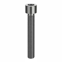 Inch-system standard socket head cap screw with 5/16"-18 thread, 2" length, and 1/4" drive size. Made from plain 18-8 stainless steel with right-hand thread direction. Used for clamping machine parts in industrial assemblies such as machinery, conveyors, and structural frames.